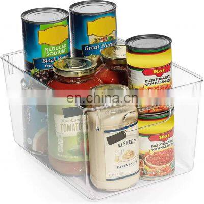 Transparent Plastic Storage Box set Container Box with Hollow Handle  Kitchen Refrigerator Pantry organization set of 6