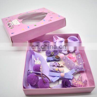 18 Pcs/Box Kids Children Accessories Hairpins Barrettes Baby Fabric Bow Flower Headwear Hair Clips Girls Headdress