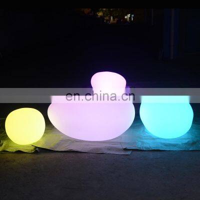 glowing ball lamp /16 color changing rechargeable 3D moon illuminated ball large stones decoration outdoor