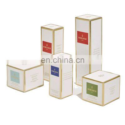Luxury White Brand Logo Hinged Lid Inlay Empty Paper Cardboard Gift Cosmetic Box Packaging With Ribbon photo-4