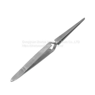 Stainless Steel Cross Reverse Tweezers Fine Pointed Round Head Reverse Fork Tweezers Effort Saving Tweezers Fixed Clamp Open photo-5