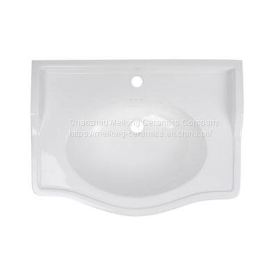 CUPC Bathroom 30 Inches 77cm Rectangle Ceramic Pedestal Sink With Backsplash photo-2