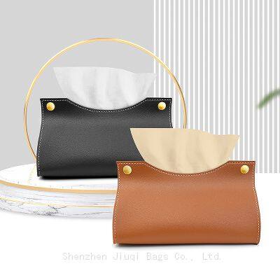 Wholesale Modern Classic Luxury Leather Napkin Holder Tissue Box Custom Home Hotel Square Rectangular Tissue Storage Box Cover photo-3