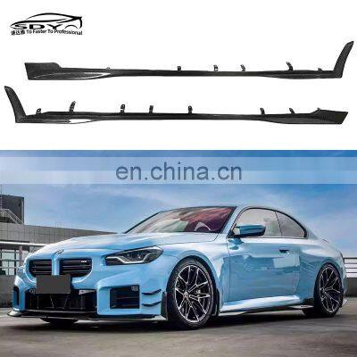 G87 M2 TK Style High Quality Dry Carbon Fiber Side Skirt Side Bumper Lip Splitter For BMW G87 M2