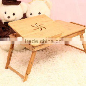 100% bamboo computer table bamboo folding laptop