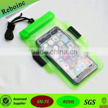 Drawstring Plastic waterproof pouch for mobile phones D-W019