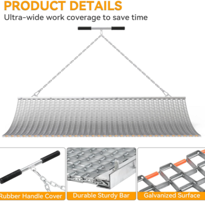 Heavy-Duty 4ftx5ft Drag Mat Factory With Chain Galvanized Steel Drag Mat for Tractor Attachment photo-4