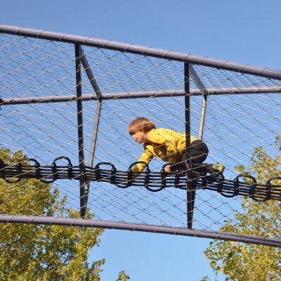 316 Stainless Steel Woven Wire Rope Mesh Fence Corrosion Resistant Flexible Barrier Manufacturer for Perimeter Protection