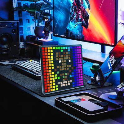 Écran pixel d'ambiance automobile 32*32 Écran pixel Bluetooth Lumières décoratives DIY Modification Lumière d'ambiance universelle pour voiture