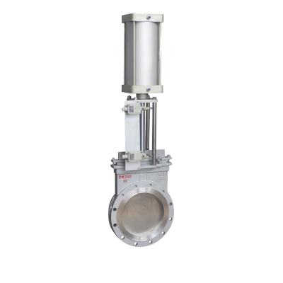 Válvula de Portão com Facas e Flange de Alta Qualidade, Pneumática, em Aço Inox, DN50 - DN1200, para Aplicações com Esgoto e Lamas, Temperatura Normal, OEM/ODM