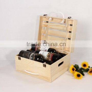 Wood Wine Box, Wooden Packaging Boxes for 6 Bottle Wine
