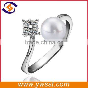 Fashion jewelry wholesale latest rhinestone pearl ring design