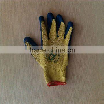 latex coated cotton glove/rubber working gloves