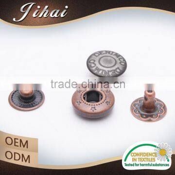 Sewing Accessory Logo Round Brass 10mm Press Metal Snap Button