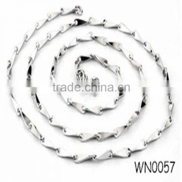 Popular product 18k white solid gold plated steel link chain necklace wholesale