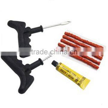 Car Tubeless Tire Repair Plugs Kit Rasp Needle Patch Fix Tools Cement