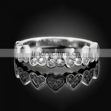 2015 New Arrival Gold Plated Fashion Diamond Heart Shaped Ring Designs for Girls photo-4