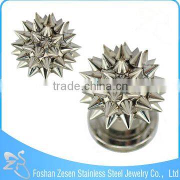 TP011244 New Season Stainless Steel Gold Plating Ear Flesh Tunnel Spikes Body Jewelry photo-4