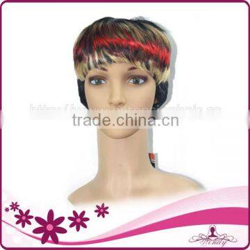 Best Selling Burgundy dyed over Black highlights synthetic wig