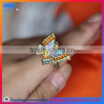 2014 WHOLESALE NEW ANTIQUE DAINTY BUTTERFLY WEDDING RING