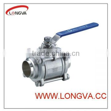 santiary stainless steel three-piece welded ball valve