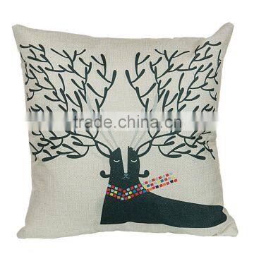 2016 Hot Sale Home Decorative Custom Deer Printing Linen Cheap Cushion Cover photo-2