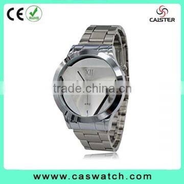 2016 hollow triangular dial watch, custom made stainless steel band watch, silver-toned men women watch, hotfashion metal watch