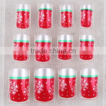 hot christmas nail design nail/nail art hot red color fake fingers sante tree nail tips