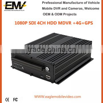 4CH HDD 1080P SDI MDVR with 4G GPS G-Sensor 2016