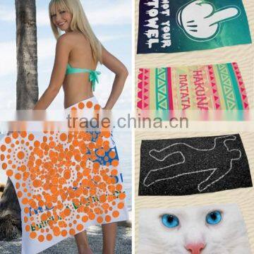 3D digital printed beach towel bath towel microfiber water sucking towel70*140cm