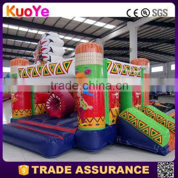 novelty tribal totem theme inflatable combo with slide,inflatable bouncer for kids