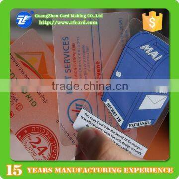 One side printed transparent pvc card 0.5mm