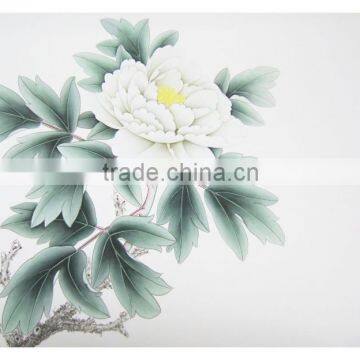 Beautiful office decor white peony handmade painting