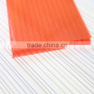 China manufacturer 25mm rich colors 5-wall X-structure polycarbonate hollow sheet for roofing,