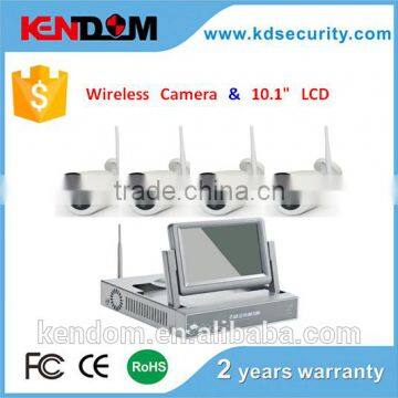 in Dubai office Kendom 10 inch LCD moniter for 4ch Camera 2.4GHz wireless cctv nvr security system