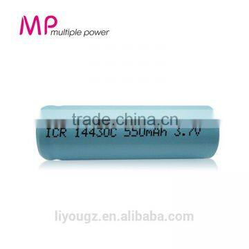 2016 Hot Selling 18650 Li ion Battery Wholeslae Price MP 14430C 550mAh 3.7v