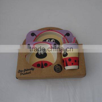 Hot Sales Eco Bamboo Fiber Kids Dinner Ware Sets With Animal Shape photo-2