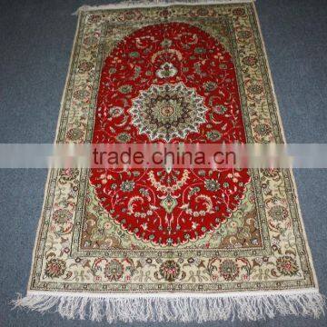 good quality prayer crimson rug handmade silk carpets hand knotted pure silk rug