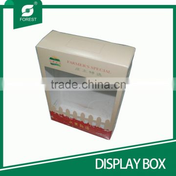 BEAUTIFUL DESIGN COATED PAPER DISPALY PACKAGING BOX WITH PVC WINDOW