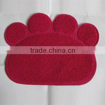 RED color Pet Paw shape print litter mat for cats/PVC mat/vinyl cushion floor mat 45x60cm