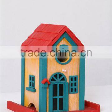 New wooden colored birdhouse for decoration birdnest for indoor and outdoor