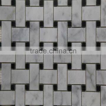 High Quality Carrara White Basket Design Mosaic Tile