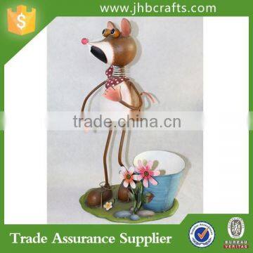 Hotsale Painted Metal Animal Flower Pot Garden Decoration