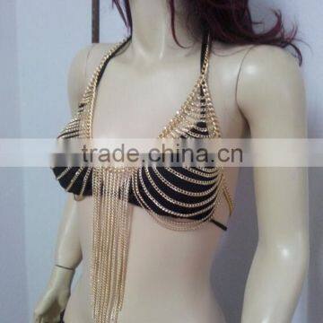 2016 Summer Fashion Sexy Metal Bra Tassel Body Chain