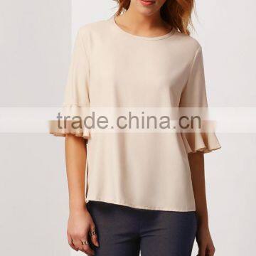 Bulk Buy Clothing 2016 Plain Layering Long Sleeve Loose Fashion Woman Blouse photo-2