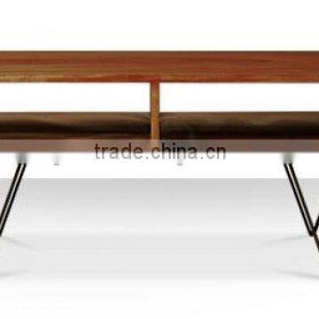 ROSEWOOD INDUSTRIAL STYLE HOT COFFEE TABLE WITH HAIR PIN LEGS TWO SELVES COFFEE TABLE