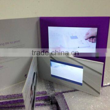 2014 7" promotional lcd video cards, video in printed, video greeting cards