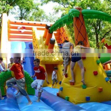 2015 latest Inflatable forest theme fun city amusement park slide climbing game combo inflatable bouncer for kids