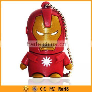 USB 2.0 3.0 Plastic Cartoon Iron Man USB Flash Drive 8GB 16GB 64GB