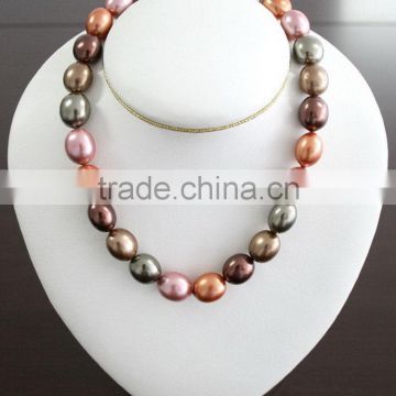 2014 antique rice pearl crystal necklace